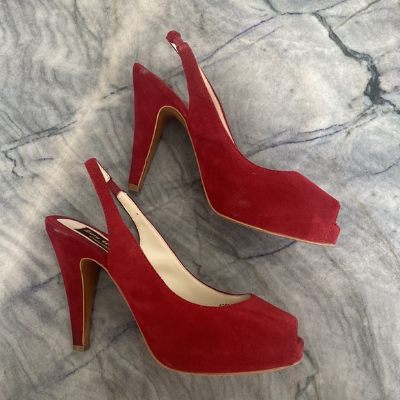 Zara | Red Peep Toe Pumps | Used - Picture 2 of 4